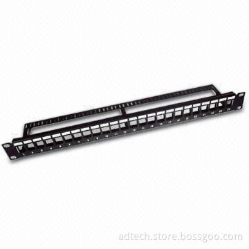 24-port Blank Patch Panel UTP, Made of Metal Material